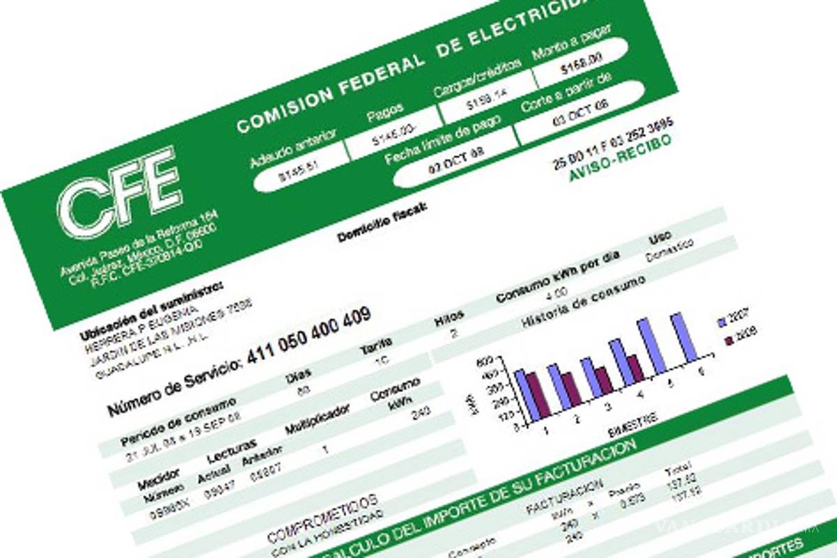 Alistan cambio en esquema de cobro de CFE
