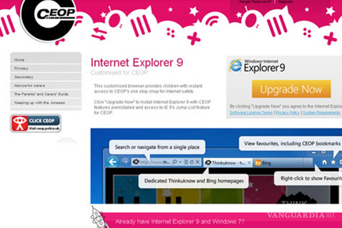 Internet Explorer 9, ahora también para niños