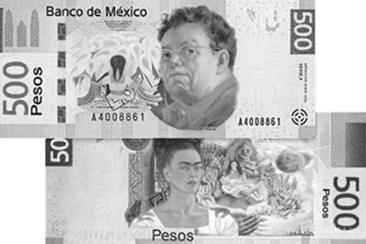 En circulación, billetes de Frida Kahlo y Diego Rivera