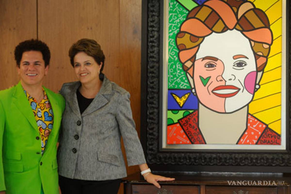 Romero Britto pinta a Dilma Rousseff como homenaje a las mujeres
