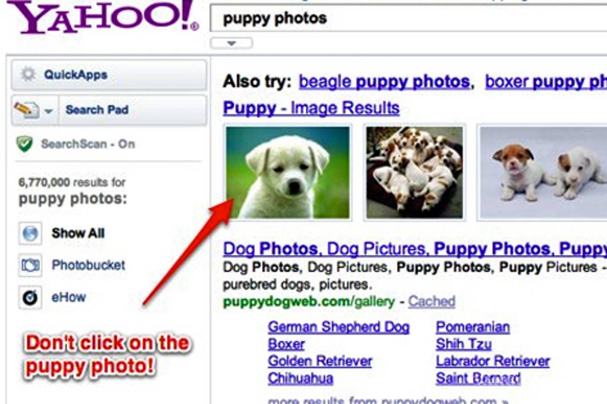 Buscador de imágenes Yahoo! condujo a foto porno durante más de media hora