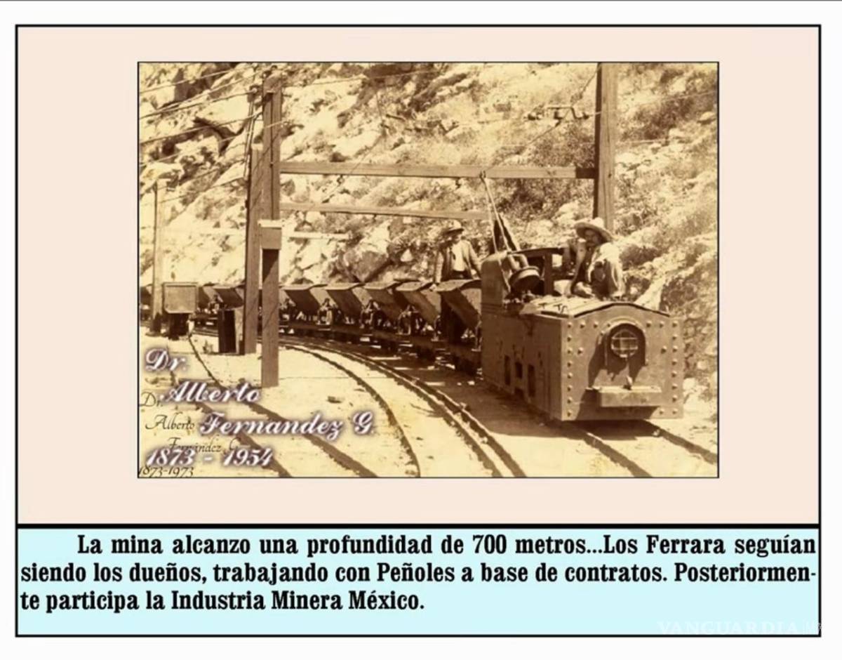 $!Imagen del riel por donde bajaban el material en carritos, como un tren en miniatura.