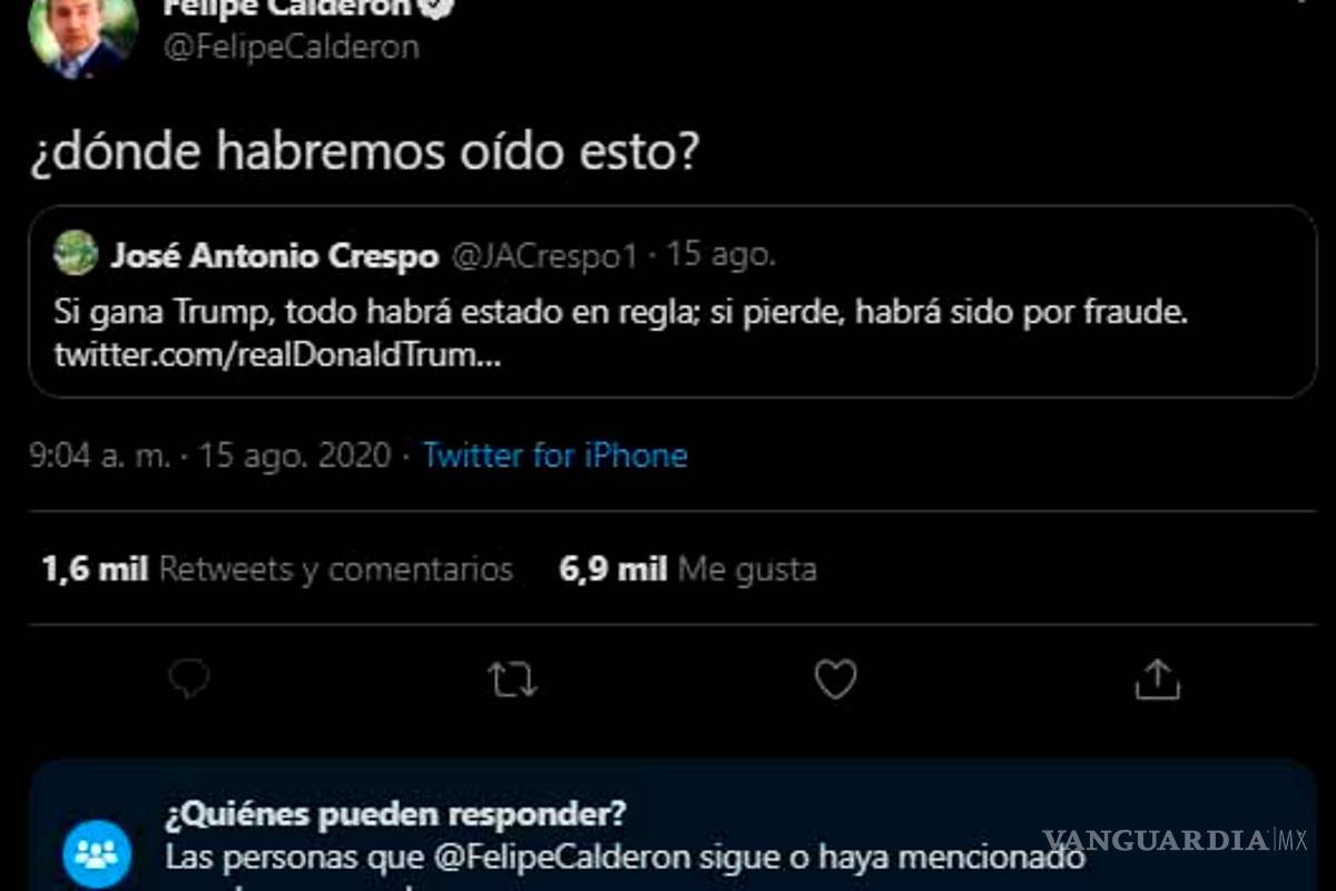 Restringe Felipe Calderón las respuestas a sus tuits; no cualquiera puede responderle