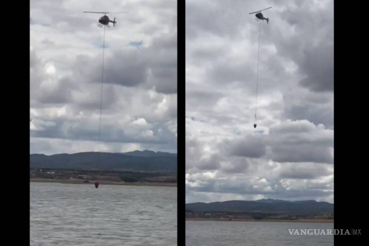 Cae helicóptero en presa Chihuahua mientras recolectaba agua; buscan a tripulantes