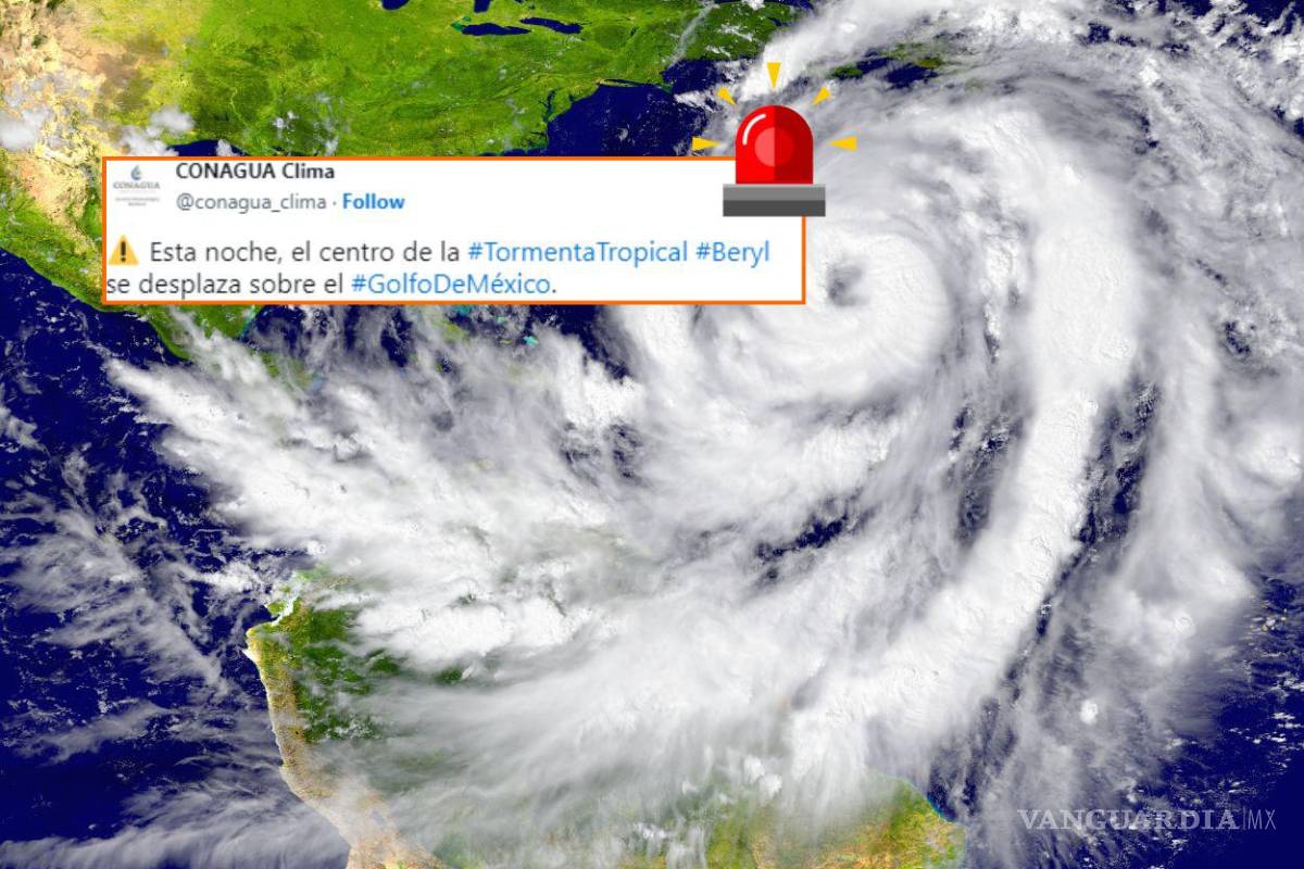 Huracán ‘Beryl’ deja territorio y sigue su ruta en el Golfo de México; Tamaulipas en ‘Alerta Amarilla’