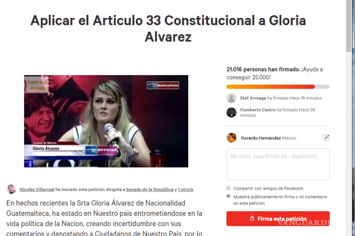 $!Gloria Álvarez contesta a quienes piden su expulsión de México