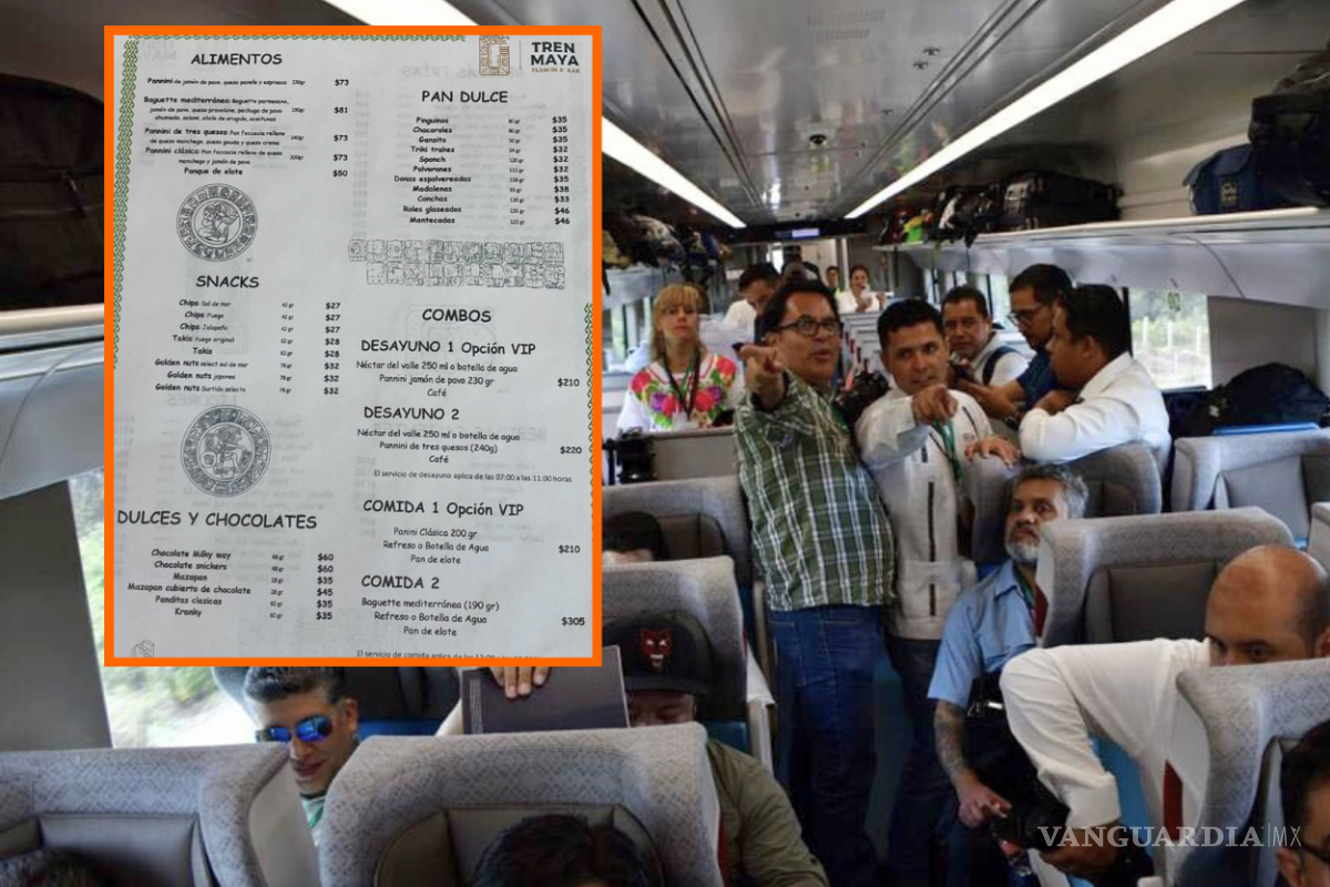 ¿Un lujo? Critican menú del Tren Maya; señalan altos precios, falta de variedad y errores de ortografía