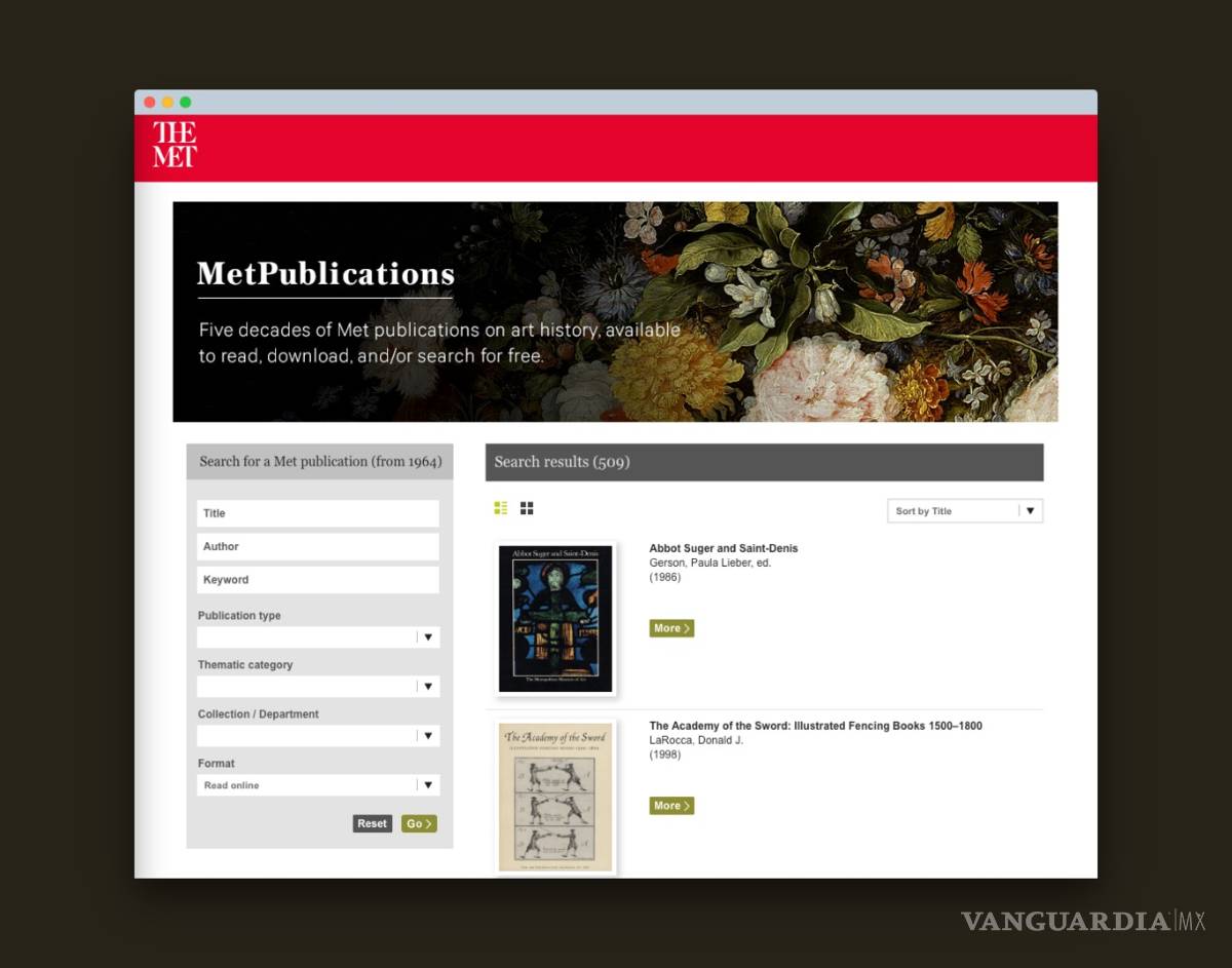 $!Museo de Arte Metropolitano de Nueva York sube a la red más de 500 libros de arte descargables