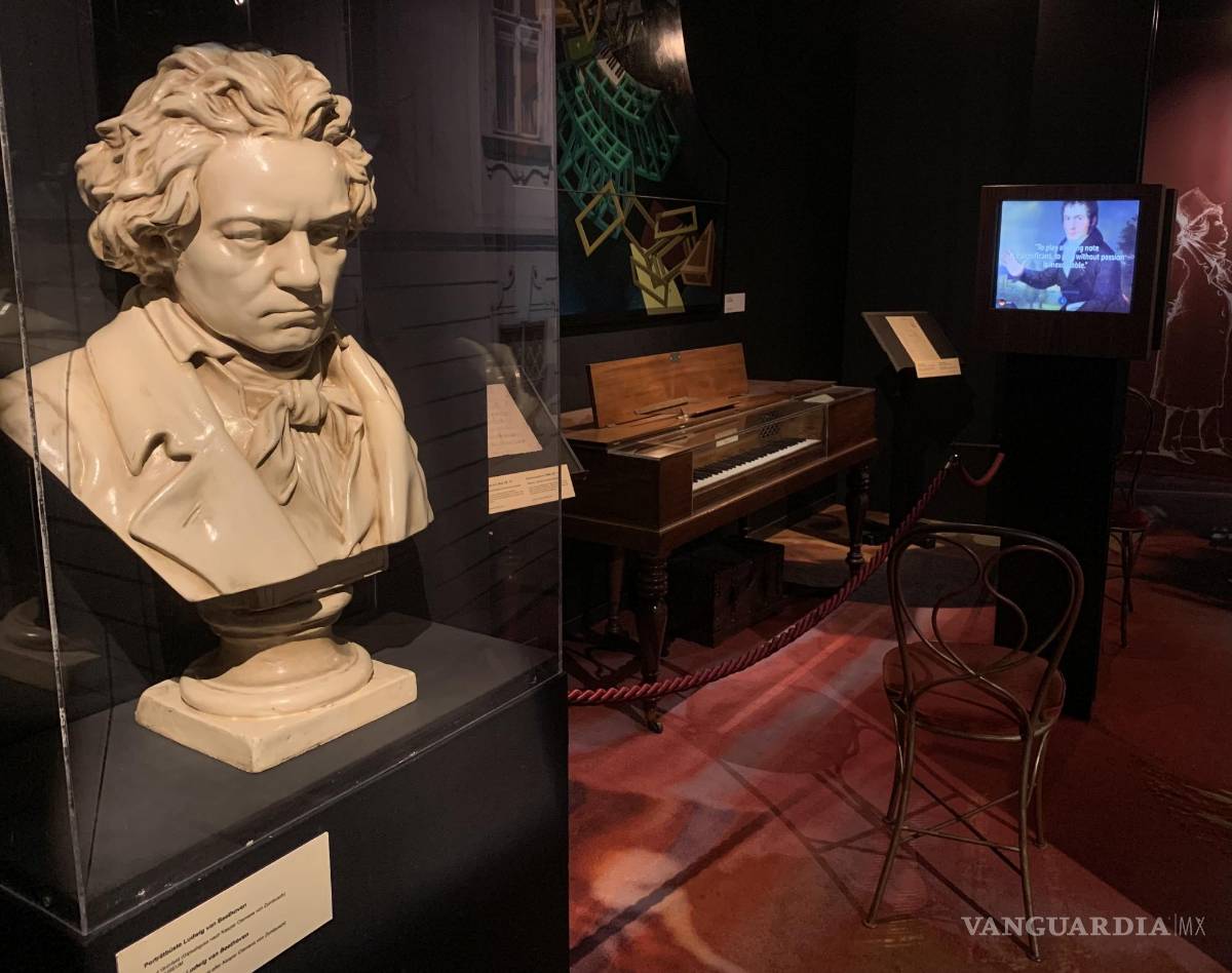 $!Vista del busto de Beethoven, situado en la exposición permanente de la Casa de la Música de Viena.