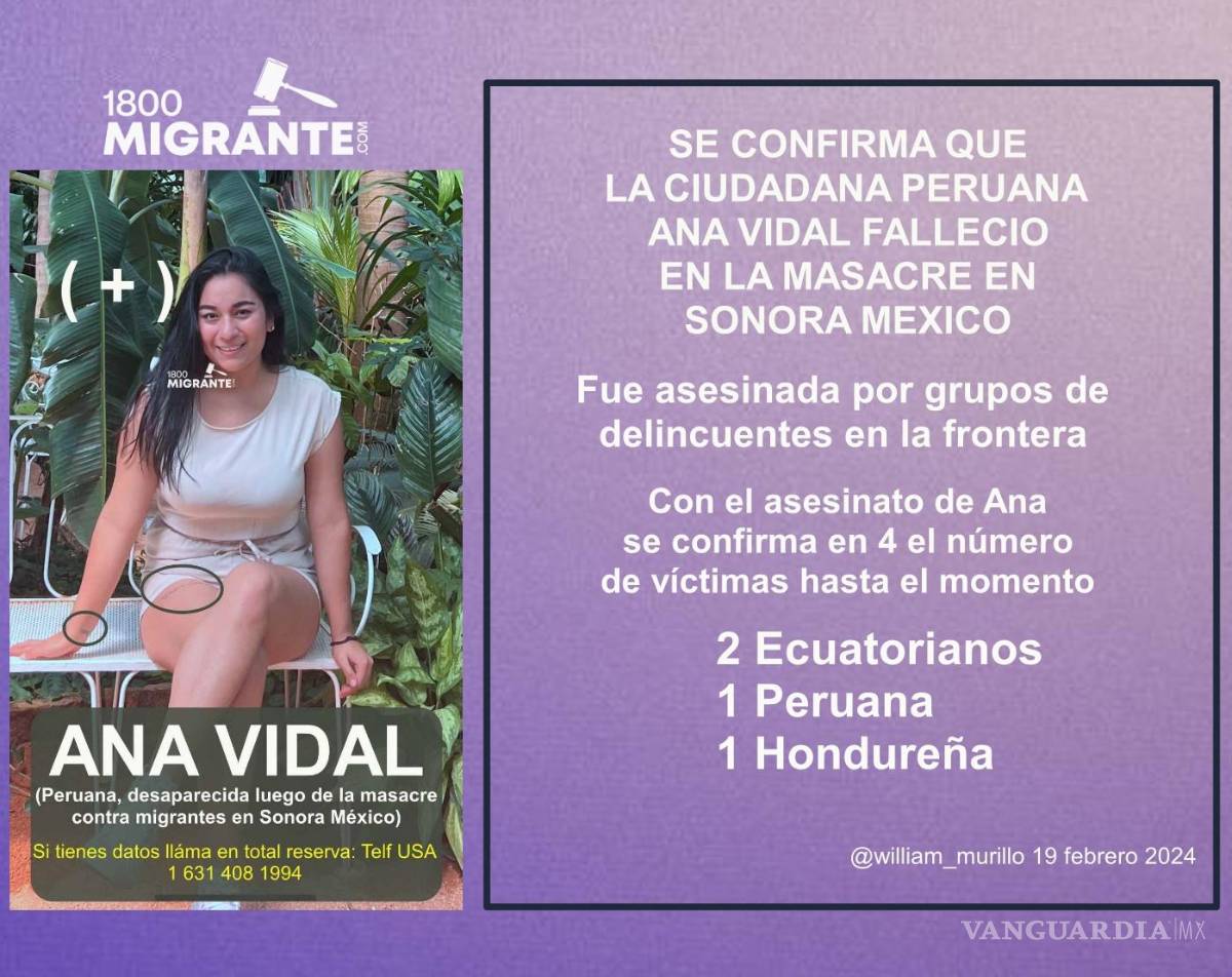 $!Ana Vidal sería una de las víctimas