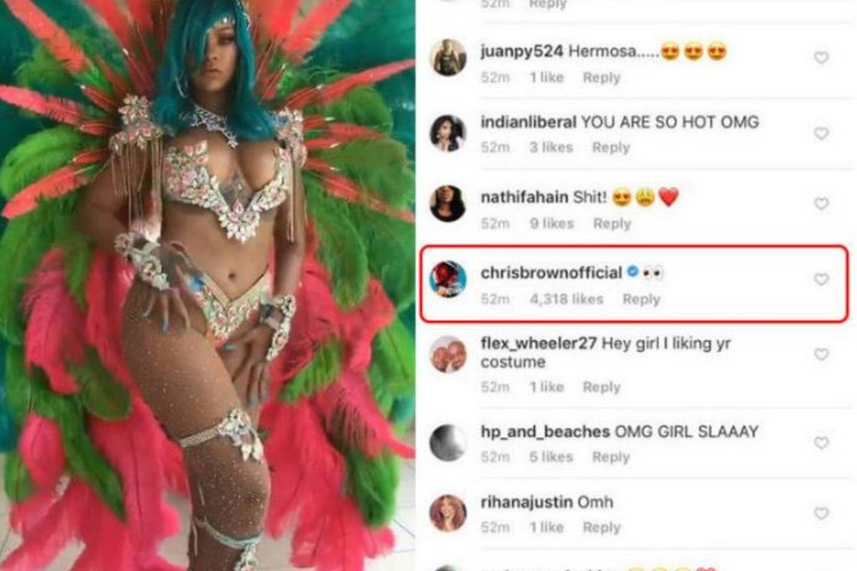 Chris Brown comentó la sensual foto de Rihanna y es atacado