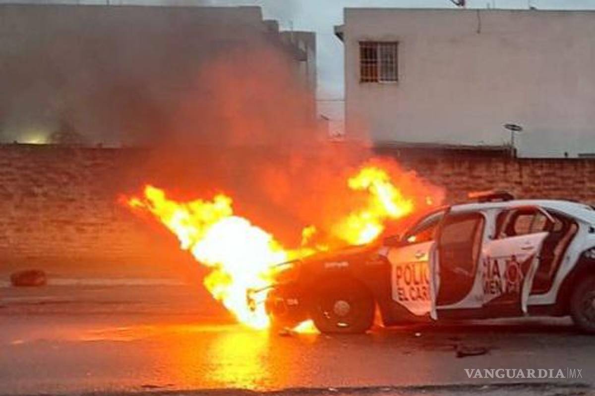 Asesinan a policía en El Carmen, Nuevo León, su patrulla fue quemada