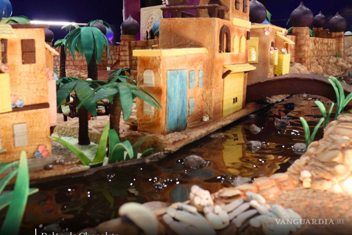 $!Conoce el nacimiento hecho cien por ciento de chocolate que atrae a cada vez más turistas