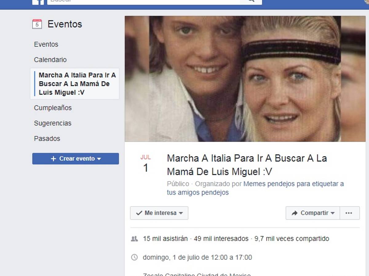 $!Organizan en Facebook marcha a Italia para buscar a mamá de Luis Miguel