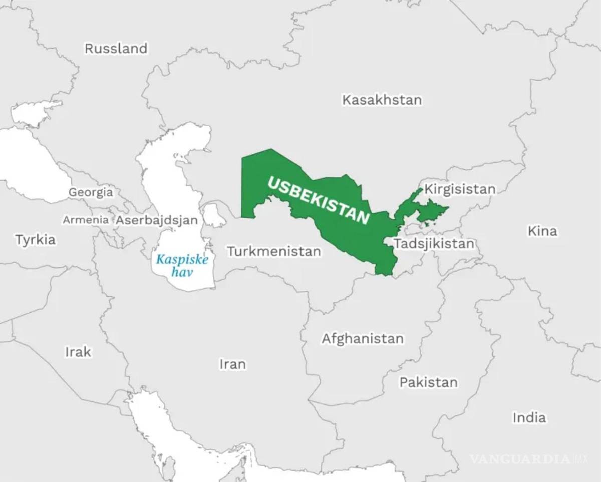 $!Mapa de Uzbekistán