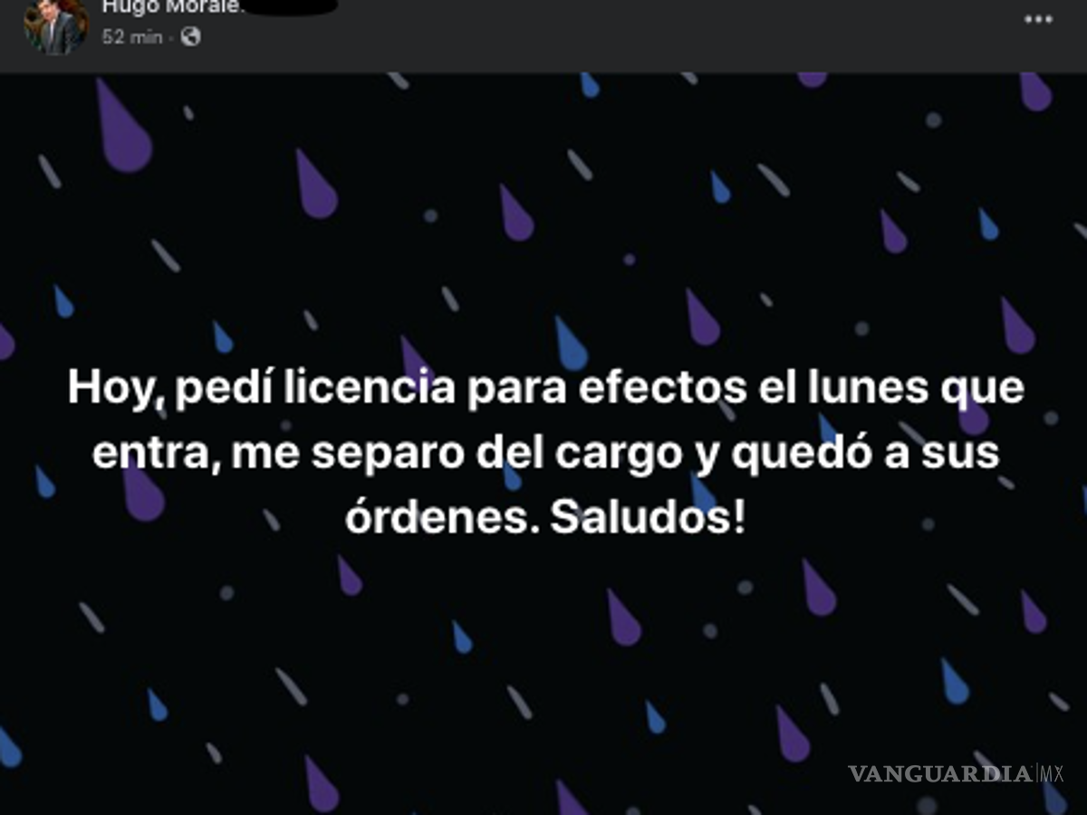 $!A través de redes sociales fue que el titular de la Comisión Estatal de Derechos Humanos informó de su decisión.