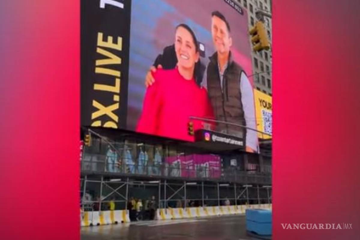 Desata polémica el anuncio de Sheinbaum en pantallas de Times Square en Nueva York