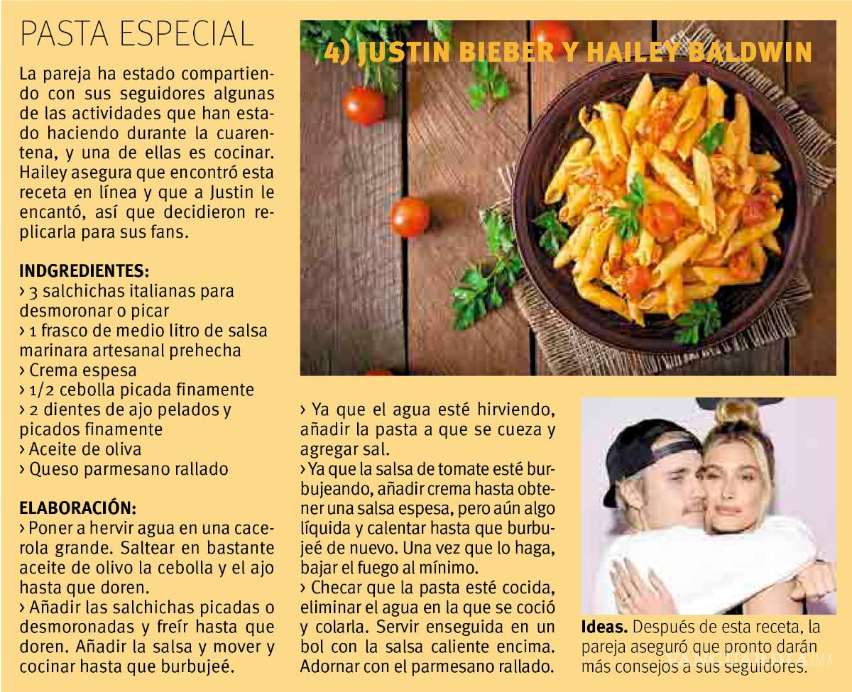 $!Desde Emmanuel hasta Beyoncé, recetas para cocinar como toda una celebridad