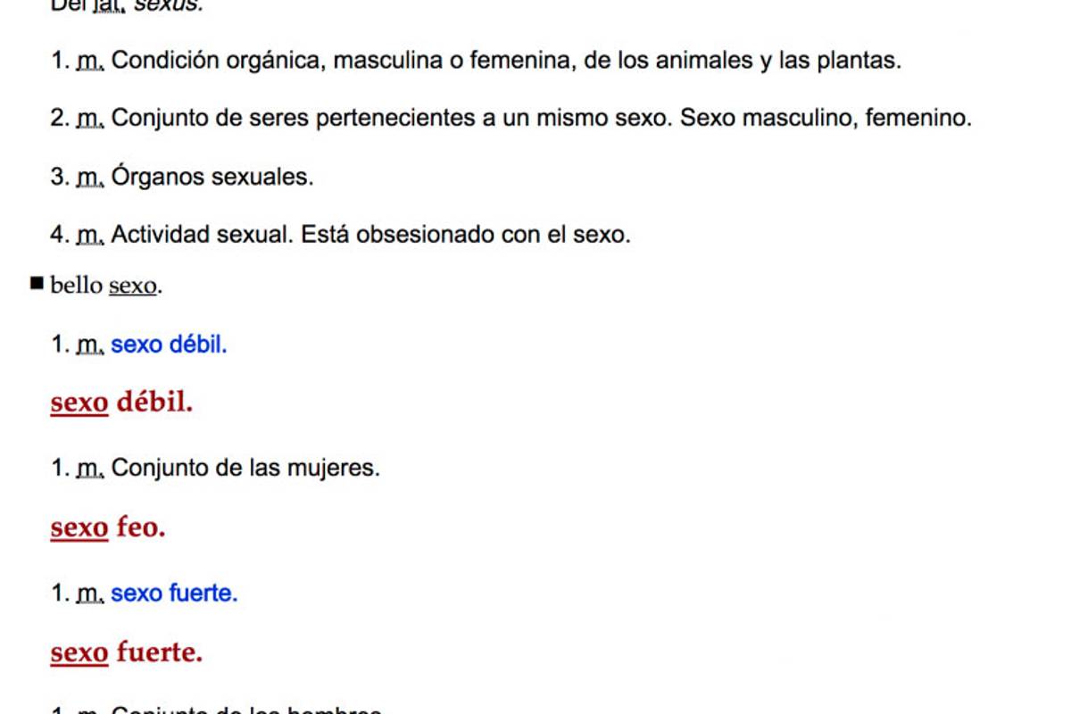 $!RAE enmendará su diccionario para aclarar que la expresión 'mujeres, sexo débil, es ofensiva