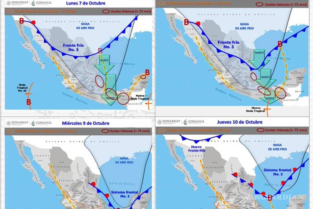 Frente frío 3 ingresará al norte del país en las próximas horas