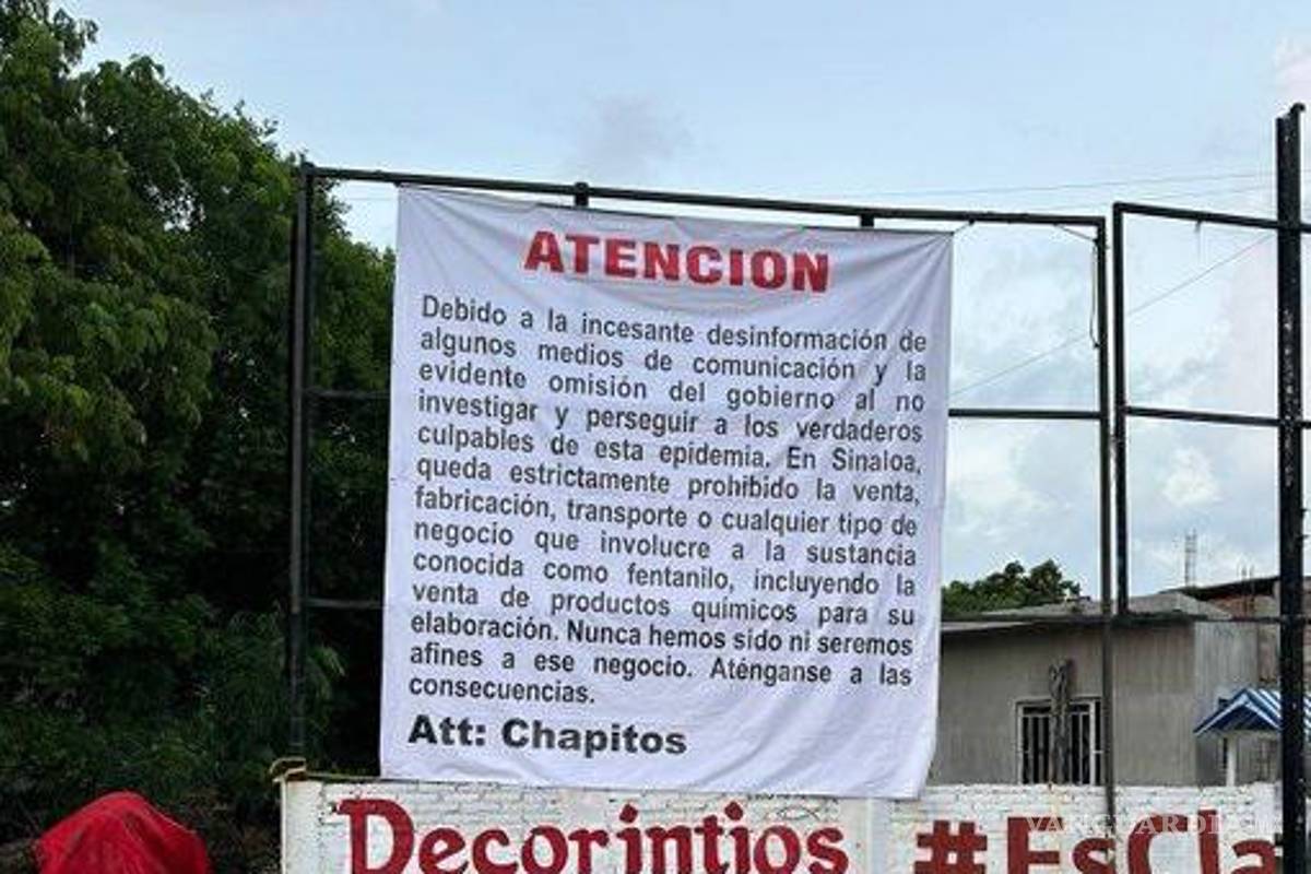 $!En Sinaloa prohibido el fentanilo, advierten Los Chapitos