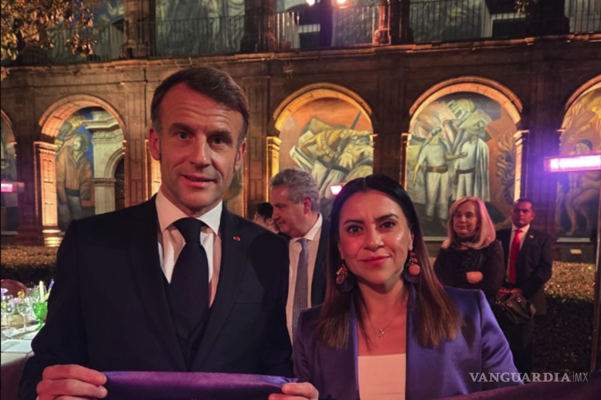 Macron tiene encuentro con Olimpia Coral durante cena en su visita a México