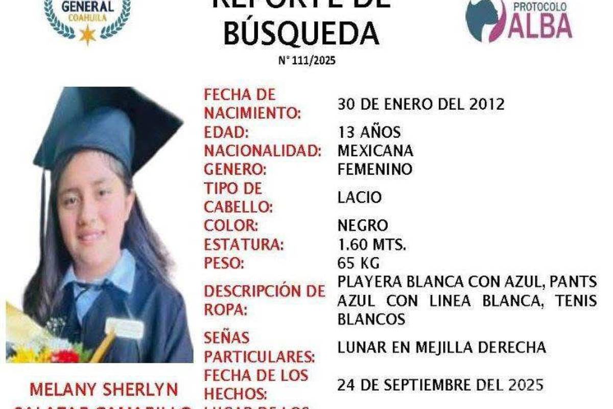 $!Desaparece alumna de 13 años de colegio en Saltillo