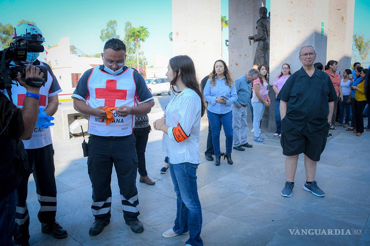 Participan en macro simulacro con motivo del “Día Nacional de Protección Civil”