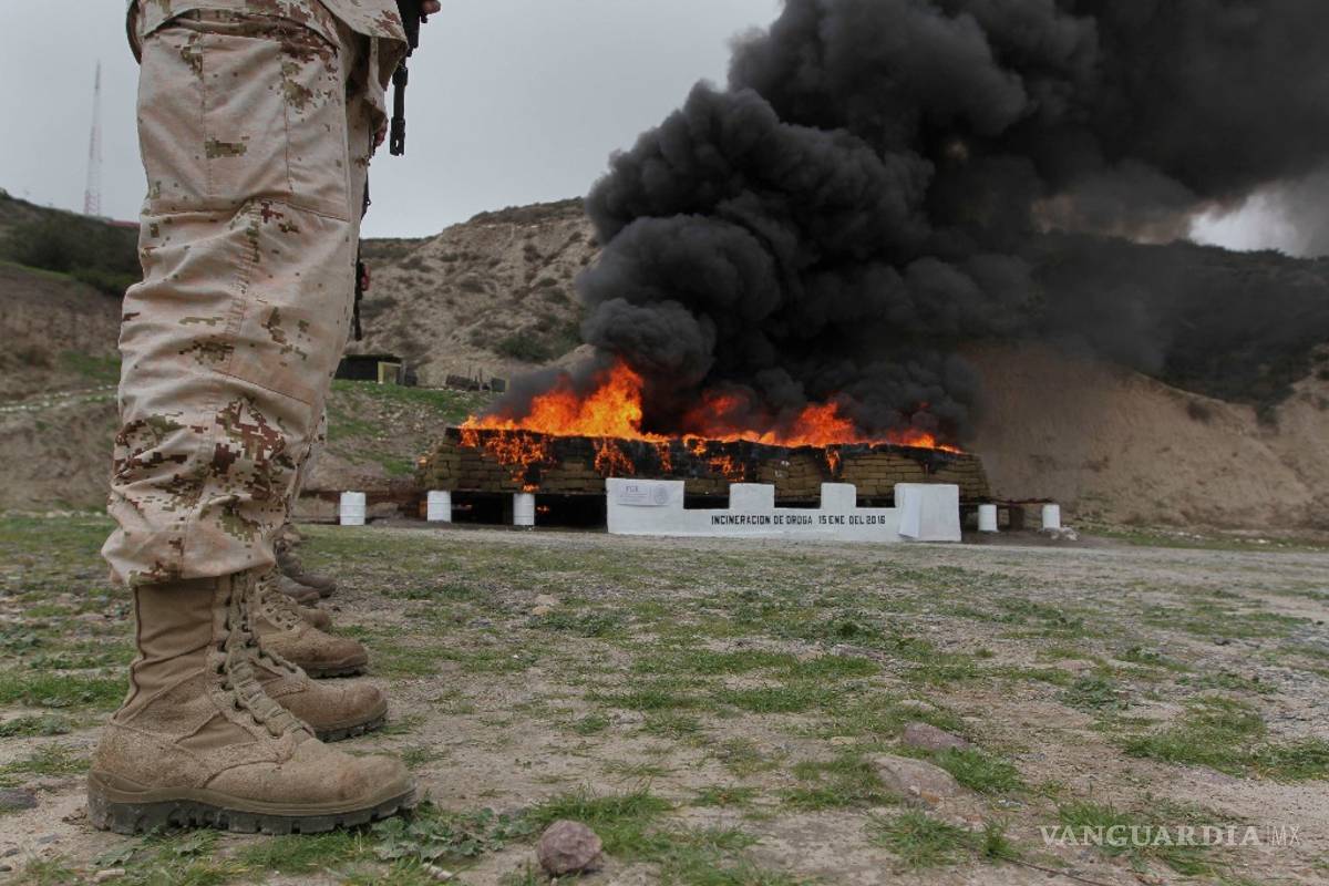 Incineran en Chihuahua casi dos toneladas de narcóticos