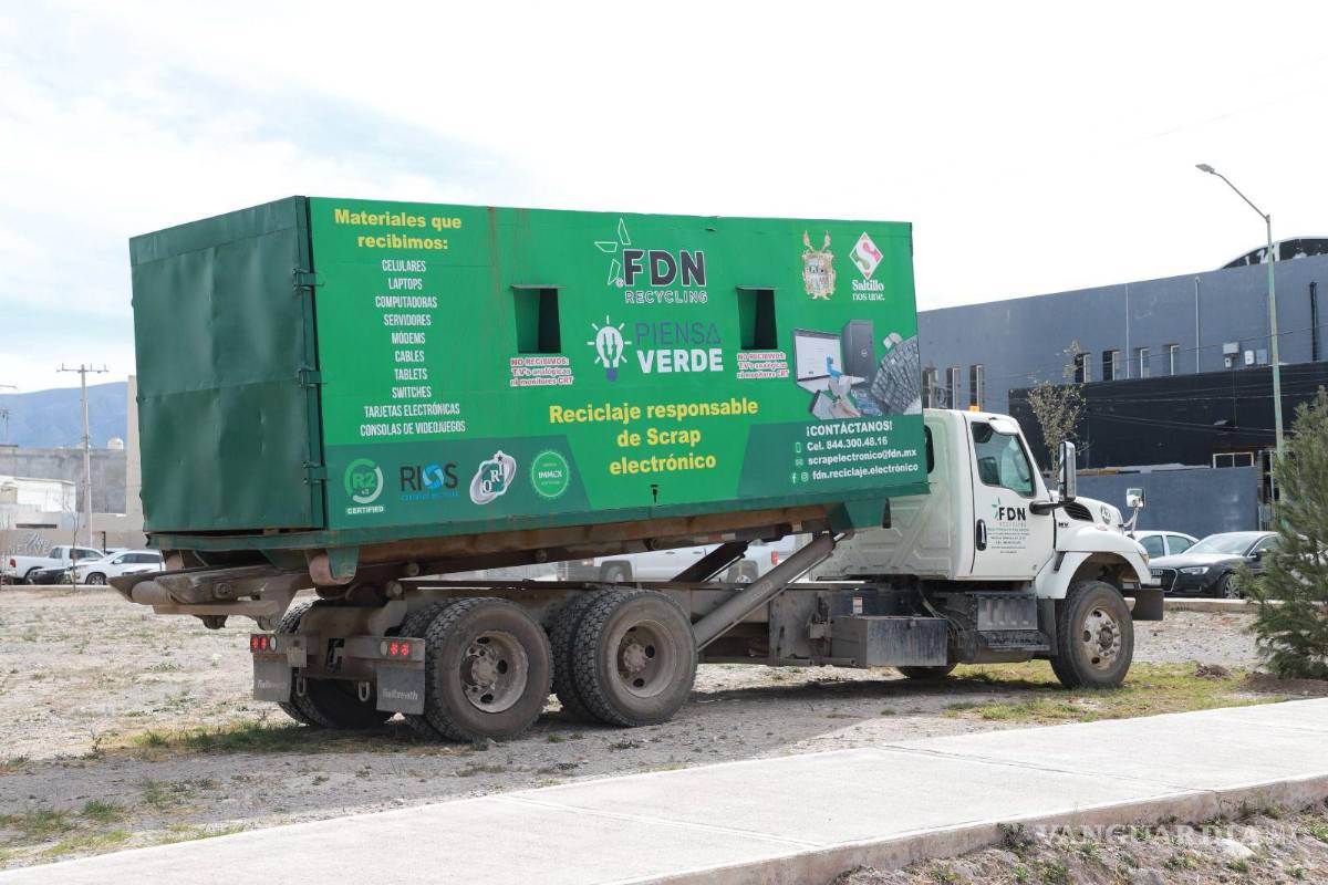 Reubican en el sector norte de Saltillo el contenedor para desechos electrónicos