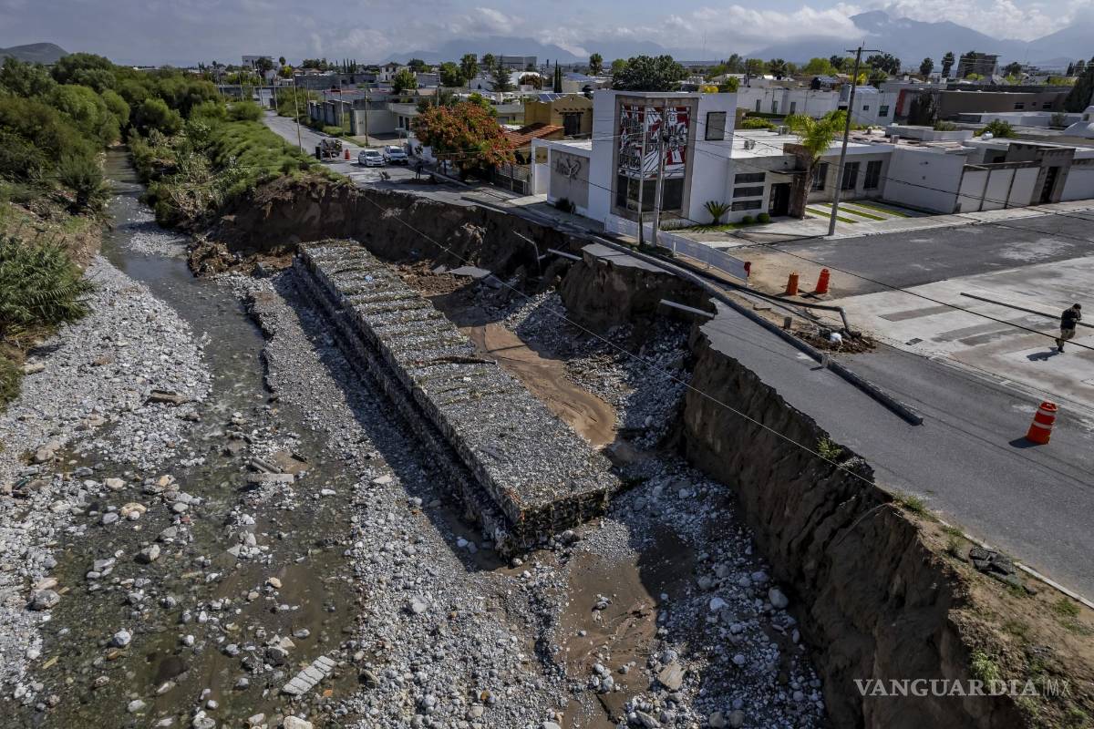 Desgaja lluvia carril en Tezcatlipoca; costo por daños a infraestructura de Saltillo aún sin calcular