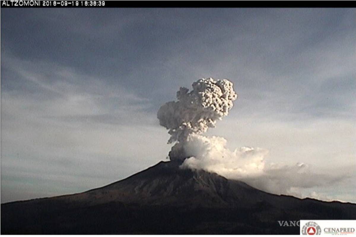 Volcán Popocatépetl registra explosión