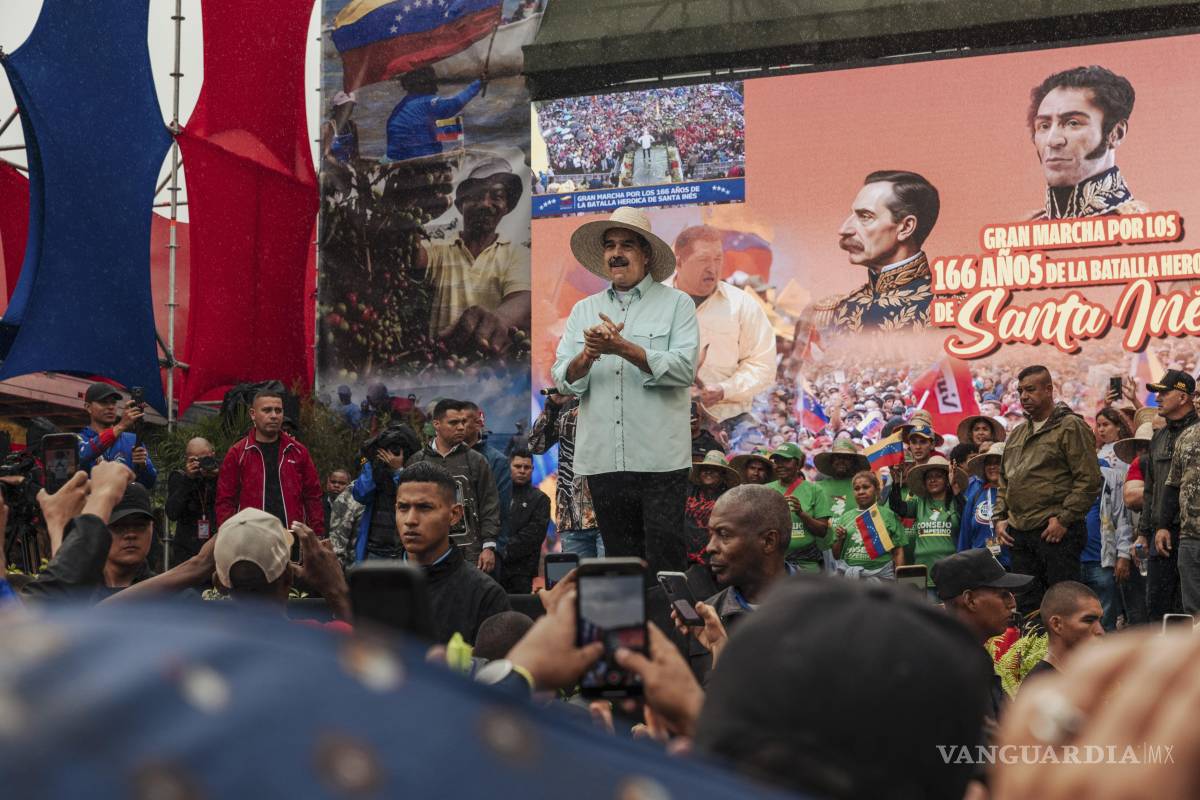 $!El presidente autocrático de Venezuela, Nicolás Maduro, en un mitin en Caracas, Venezuela.