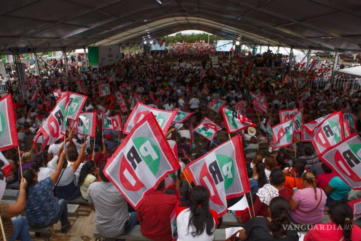 PRI pierde 5 millones de afiliados en 1 año; es el partido con más adherentes; Coahuila y Estado de México los más priistas