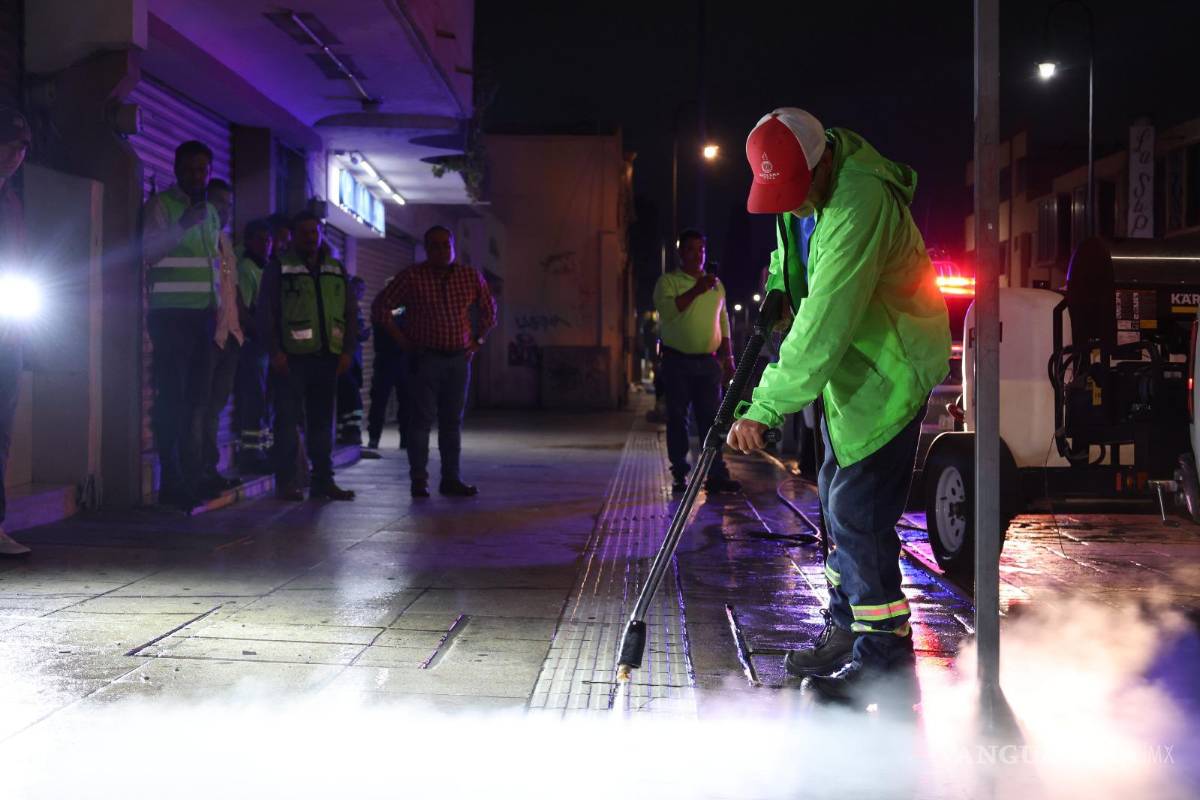 Saltillo: Refuerzan limpieza profunda en el Centro Histórico