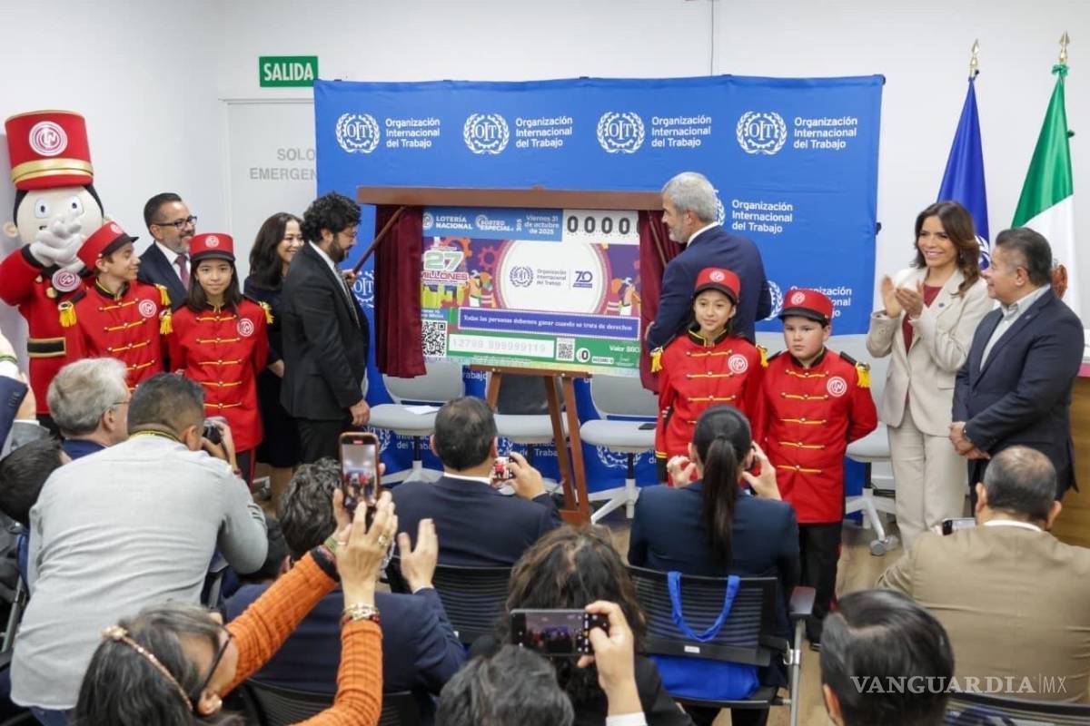 Develan billete de lotería por siete décadas de la Organización Internacional del Trabajo en México
