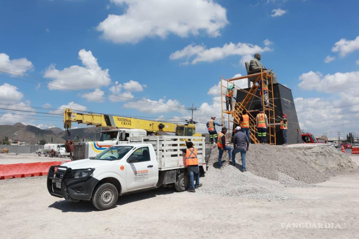 $!El monumento en su nueva ubicación, estará orientado hacia el sur del bulevar, con mayor visibilidad para peatones y automovilistas.