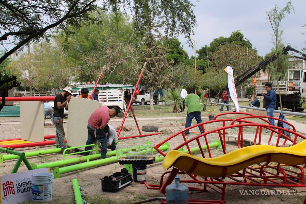 Transforman 50 áreas públicas en Torreón con programa ‘100 Plazas de 0 a 100’