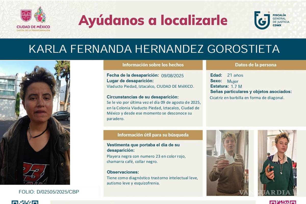 $!Buscan a Karla Fernanda Hernández, joven absuelta del homicidio de su madre y su tío; reportan desaparición