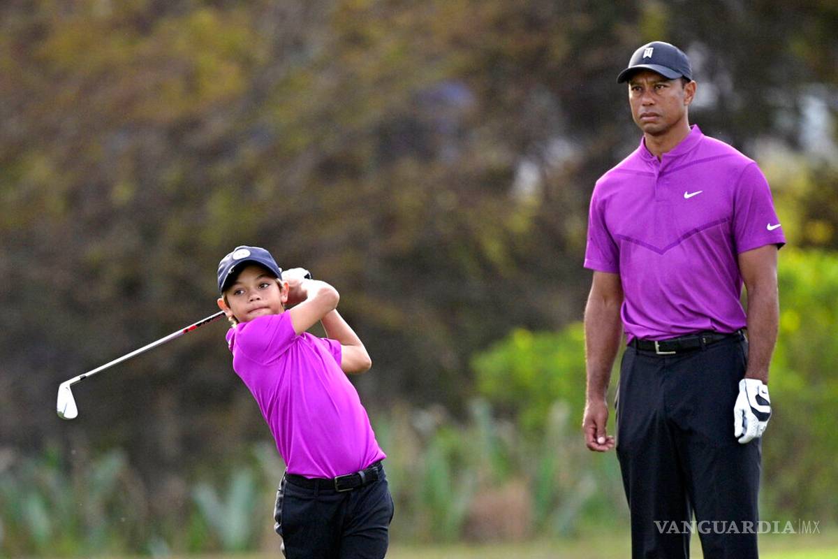 Charlie Woods, el hijo de 11 años de Tiger que debutó en la PNC Championship