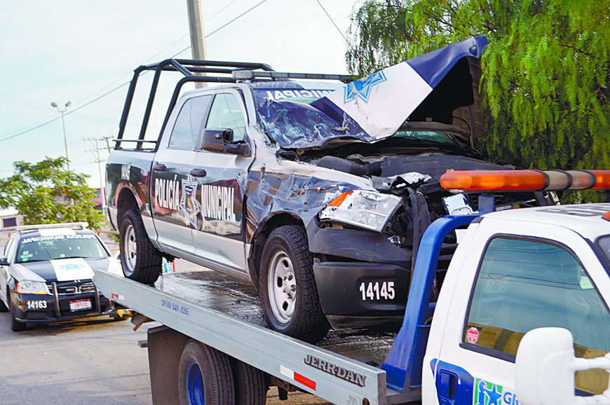 Involucrada en choque unidad de la Policía Municipal de Saltillo