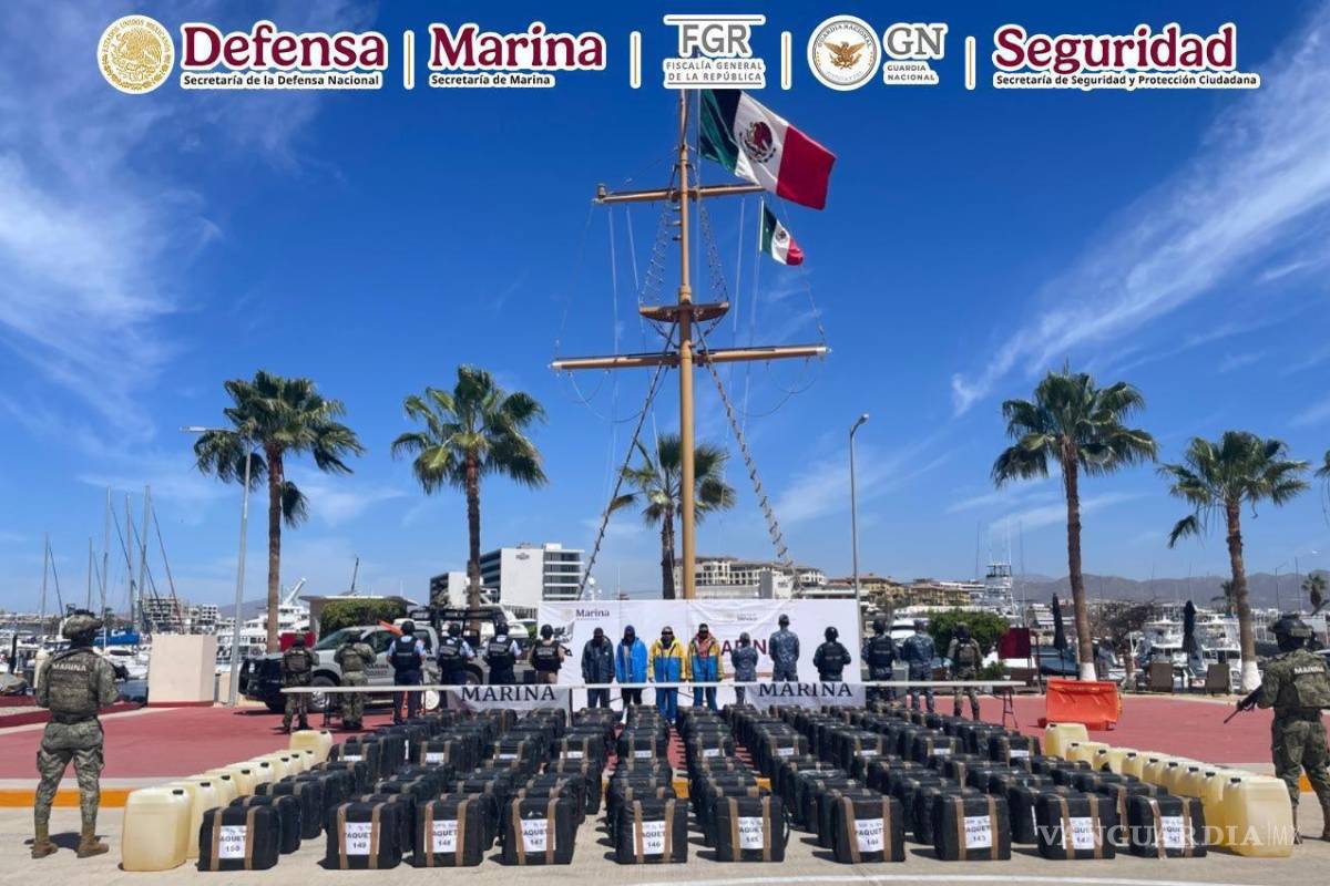 Semar decomisa 9 millones de dosis de cocaína con valor de más de mil mdp y detiene a cuatro personas