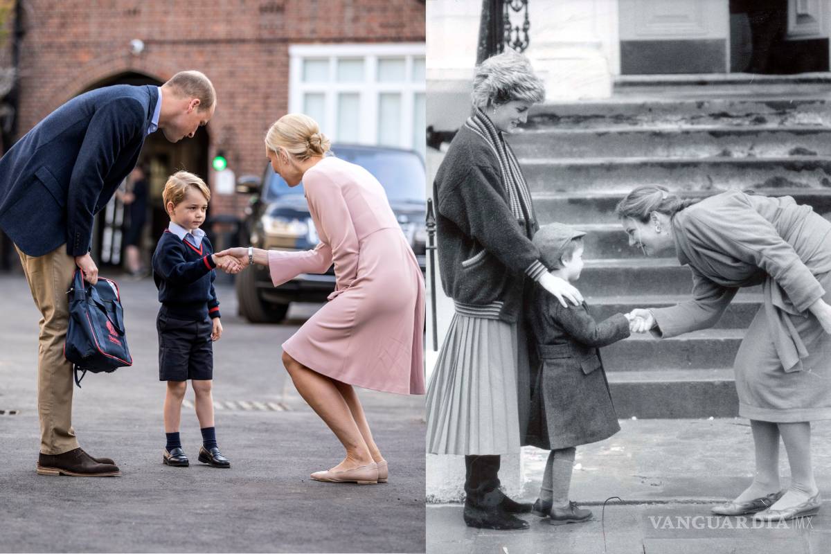 Imágenes del primer día de escuela del príncipe George y el de su padre el príncipe William