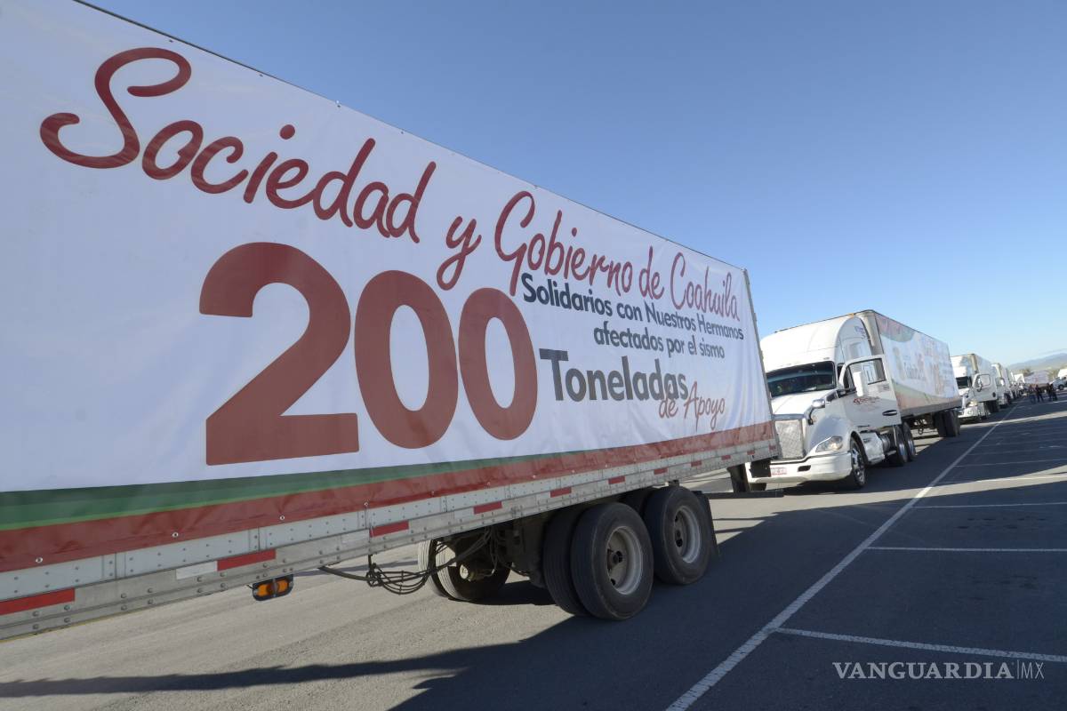 Envía Coahuila 200 toneladas de víveres a damnificados