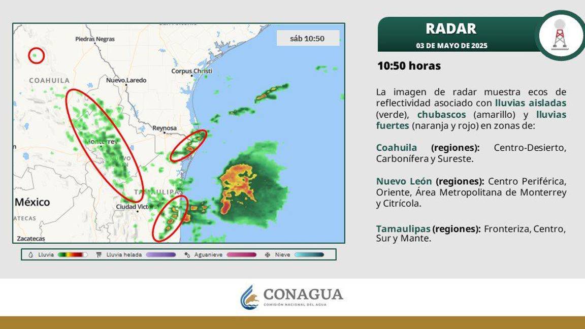 $!La interacción de frentes fríos y sistemas invernales genera lluvias ligeras y descenso de temperatura en el noreste del país.