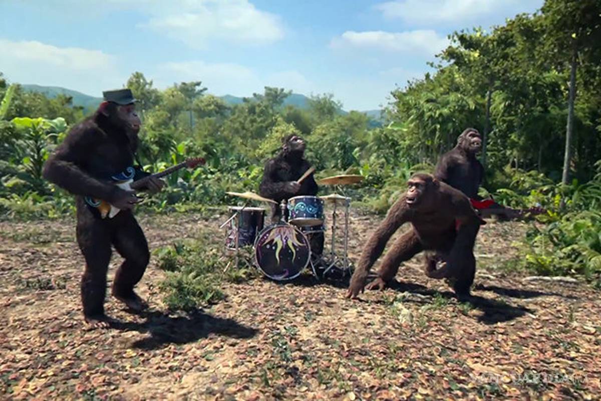 Integrantes de Coldplay se transformaron en simios en su nuevo clip