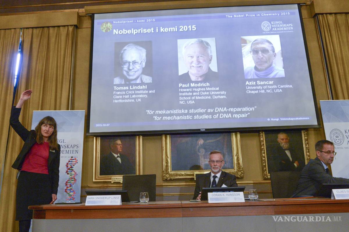 Tomas Lindahl, Paul Modrich y Aziz Sancar, Nobel de Química por estudios sobre reparación del ADN