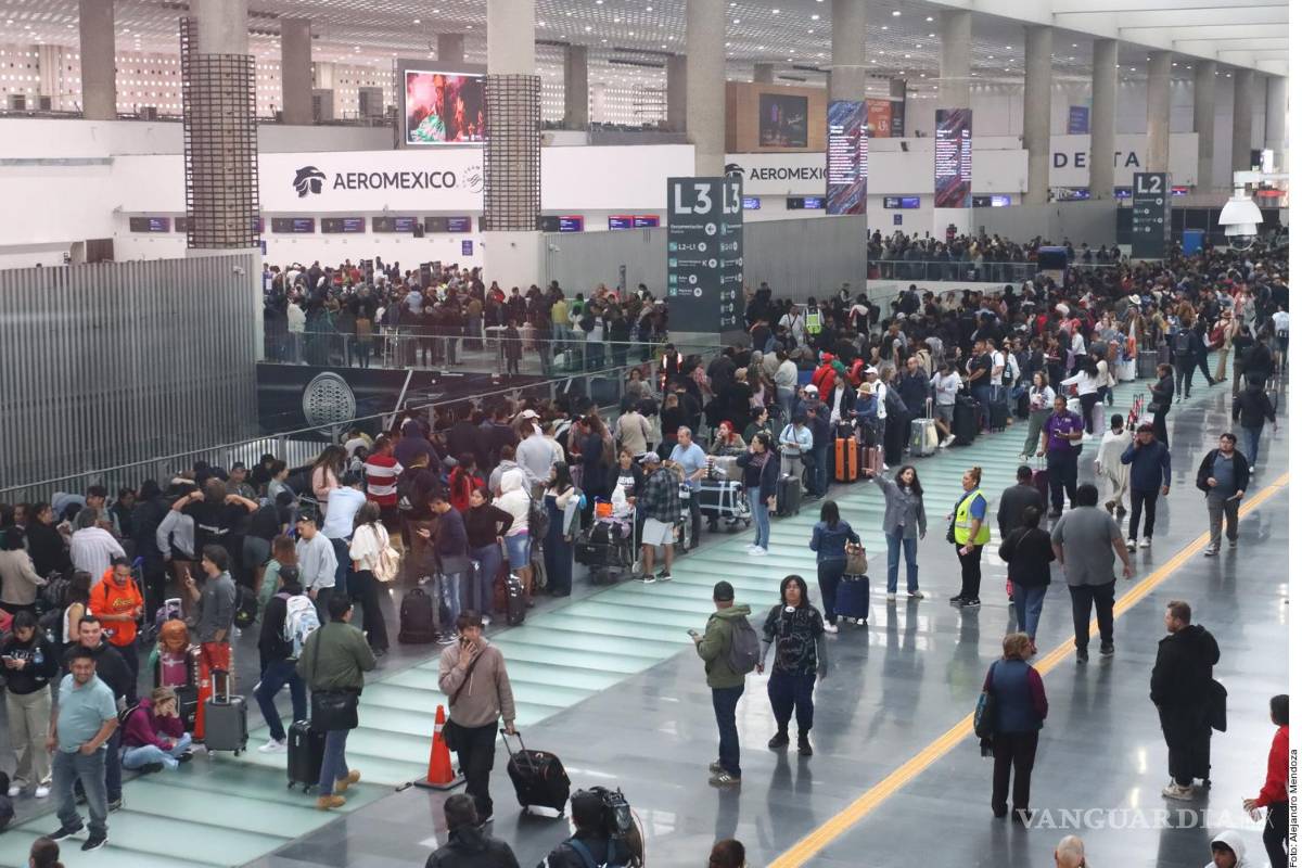 Afecta a casi 20 mil pasajeros nueva suspensión de operaciones en AICM por lluvias