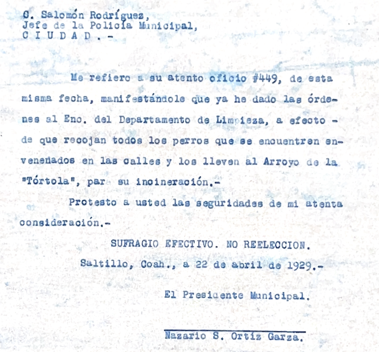 $!Ayuntamiento de Saltillo envenenó perros en 1929 y hubo quienes le “aplaudieron”