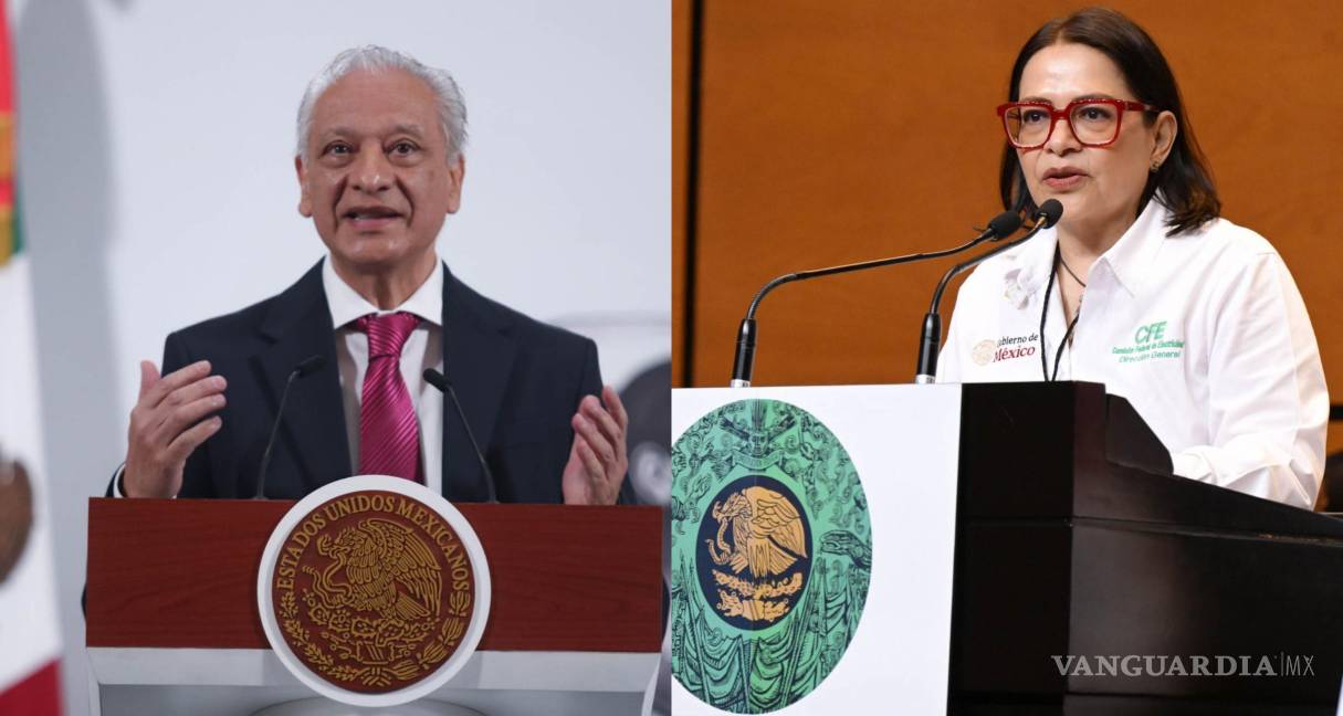 $!Víctor Rodríguez Padilla (id), director general de Petróleos Mexicanos y Emilia Esther Calleja Alor (i) titular de la Comisión Federal de Electricidad (CFE).